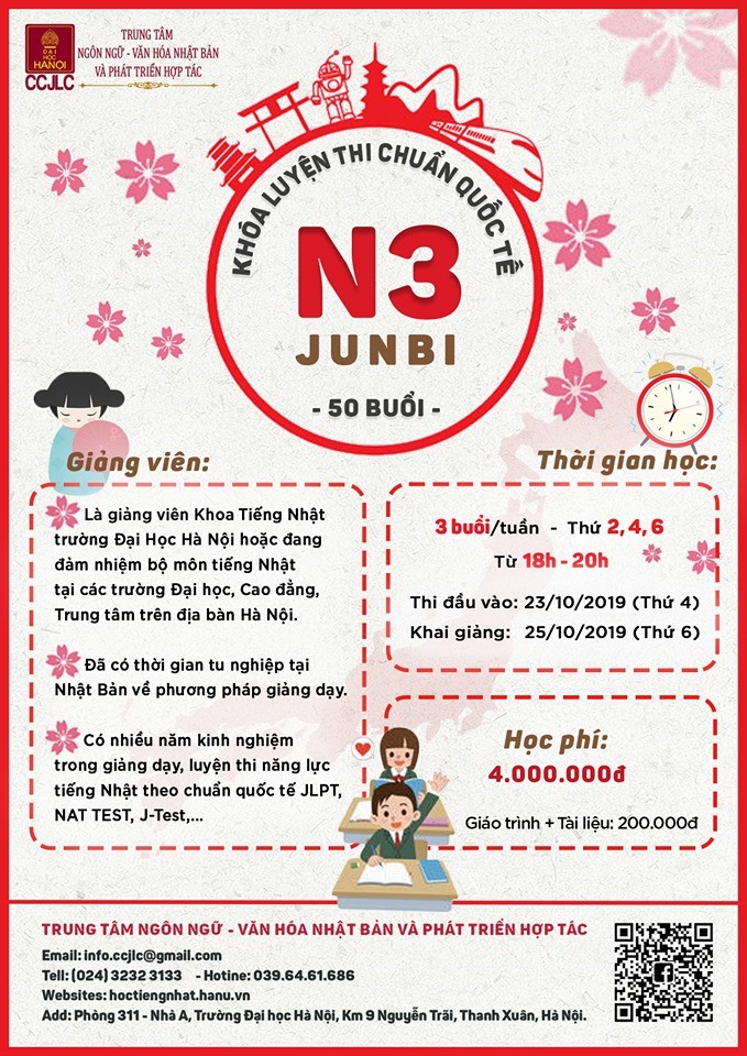 KHAI GIẢNG LỚP ÔN LUYỆN JLPT N3 THÁNG 10/2019